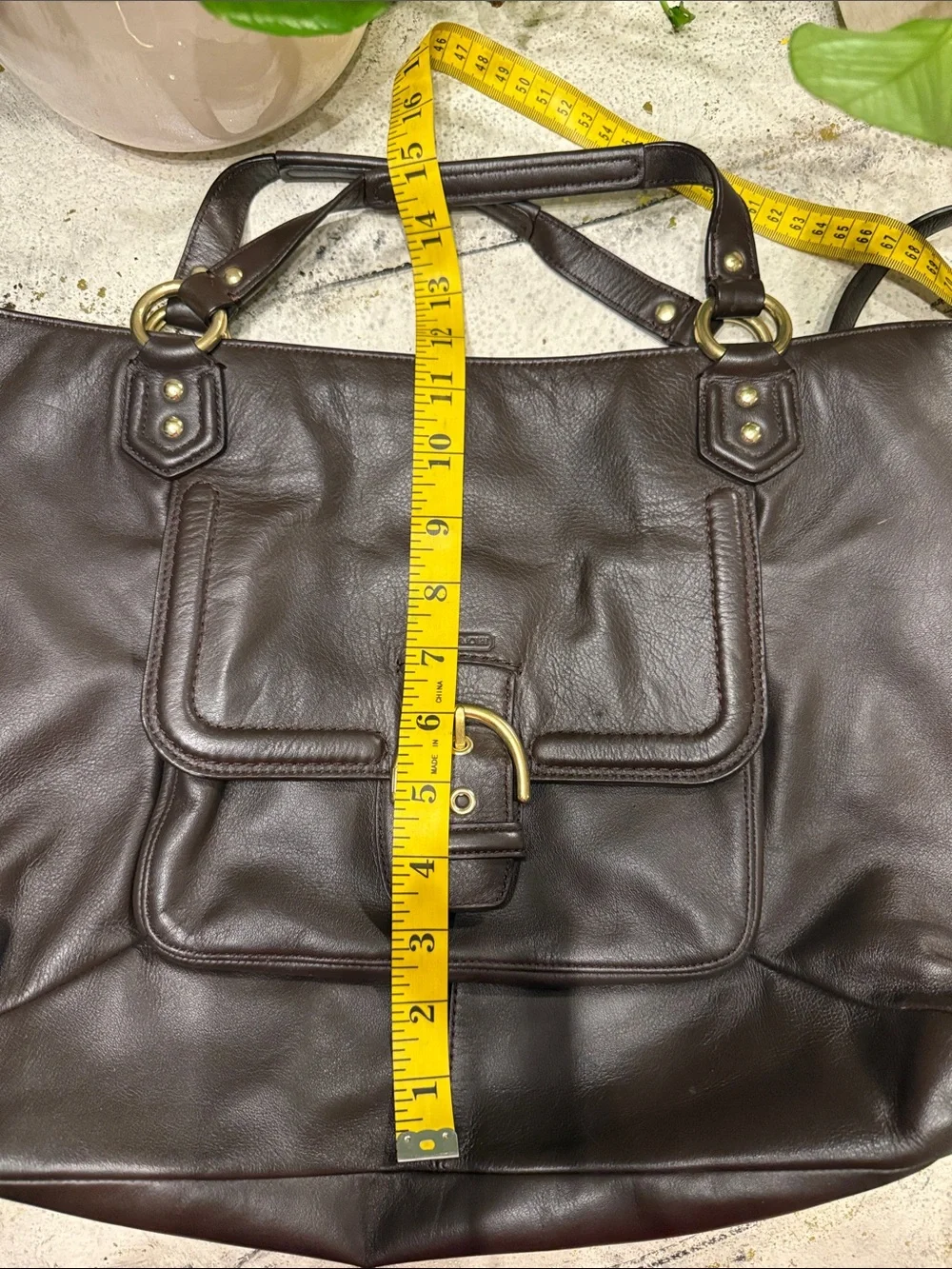 Coach Campbell Izzy 2 way Tote F24683 Brown Leather Large Satchel Shoulder Bag - Picture 9 of 9